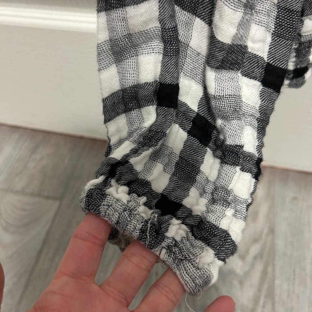 Women's Cloth & Stone Anthropologie Black/White Checked Cropped Top - SMALL - Picture 8 of 13